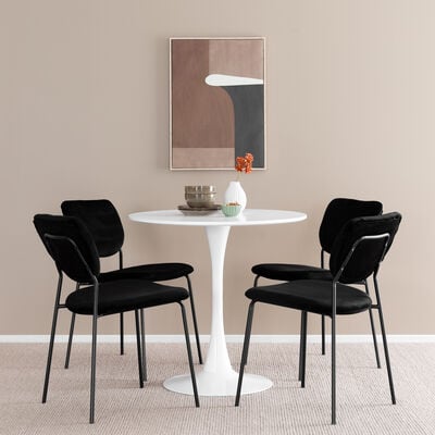 Vivano Pisara-Classic 4-hengen pyöreä ruokailuryhmä valkoinen/beige